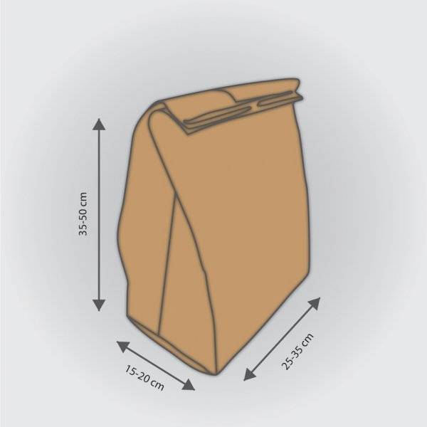 Χάρτινη τσάντα μεταφοράς κρ.καφέ 45γρ 25+20×44 ατύπωτο